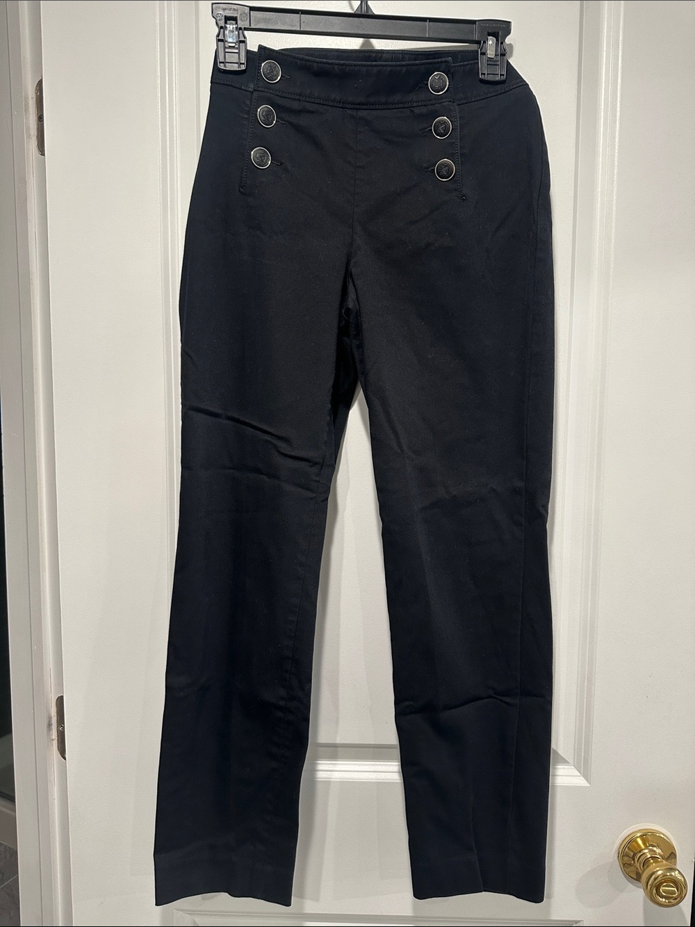 Express Women’s Black Sailor-Style Button Front Chinos